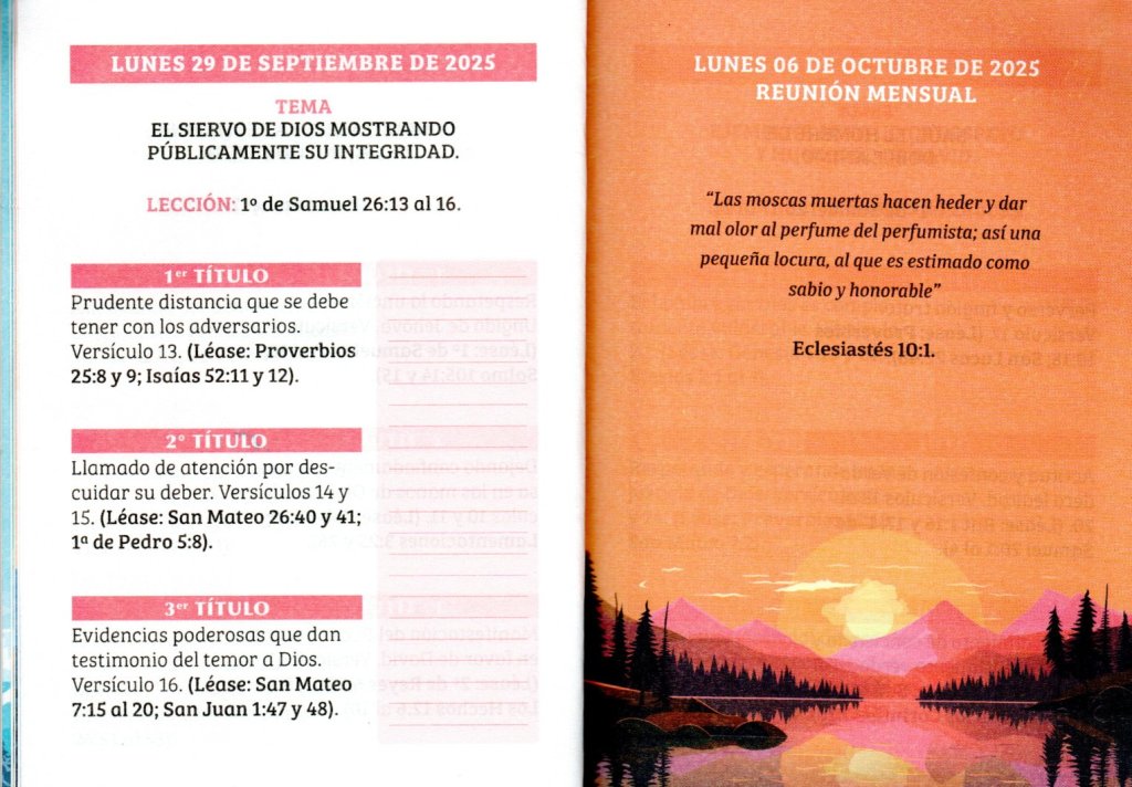 Lunes 29 de septiembre de 2025. “El SIERVO DE DIOS MOSTRANDO PUBLICAMENTE SU&nbsp;ÍNTEGRIDAD”