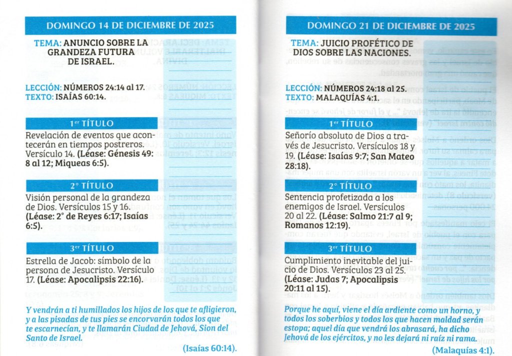 Domingo 14 de diciembre de 2025. “Anuncio sobre la Grandeza futura de Israel”