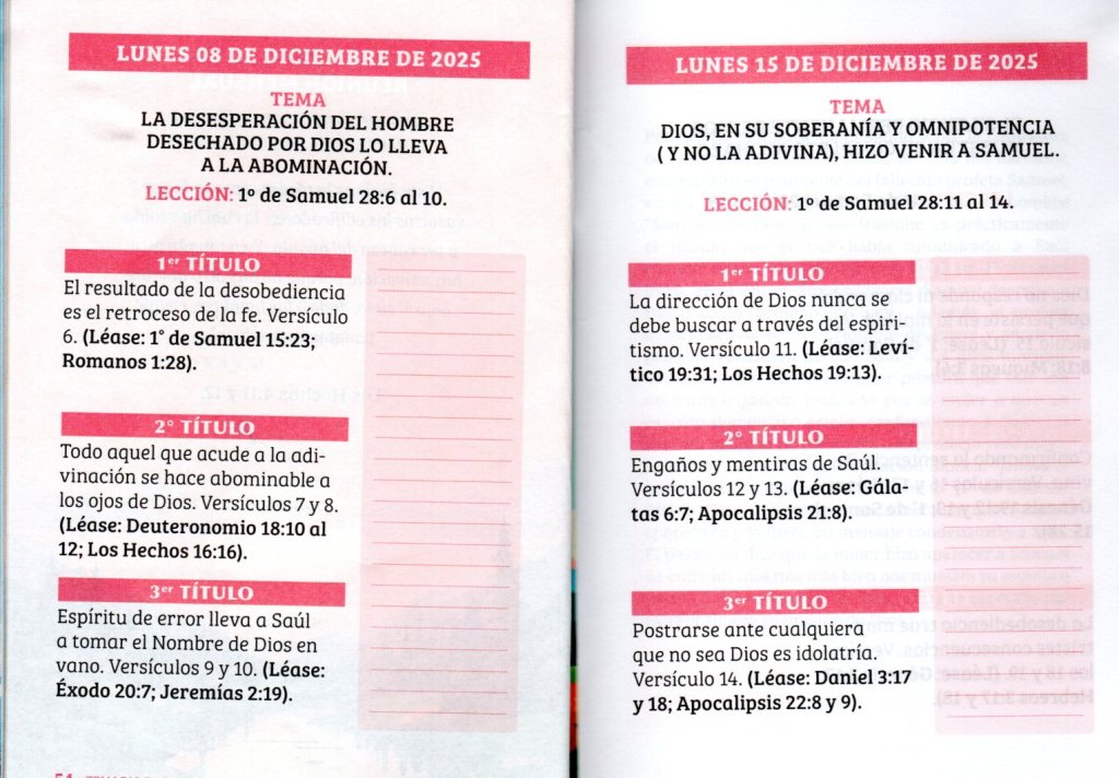 LUNES 15 DE DICIEMBRE DE 2025.“DIOS, EN SU SOBERANÍA Y OMNIPOTENCIA (Y NO LA ADIVINA), HIZO VENIR A&nbsp;SAMUEL”.