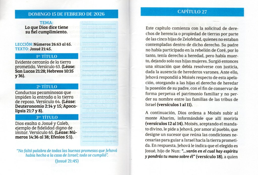 DOMINGO 15 DE FEBRERO DE 2026. “LO QUE DIOS DICE TIENE SU FIEL&nbsp;CUMPLIMIENTO”.