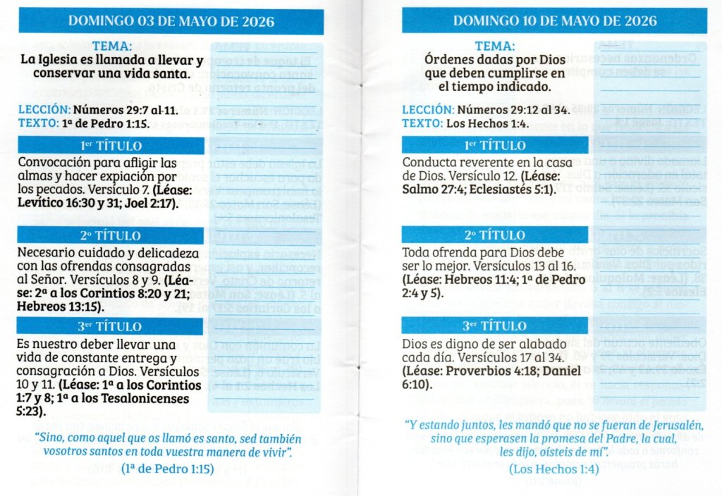 DOMINGO 03 DE MAYO DE 2026. “LA IGLESIA ES LLAMADA A LLEVAR Y CONSERVAR UNA VIDA SANTA”.