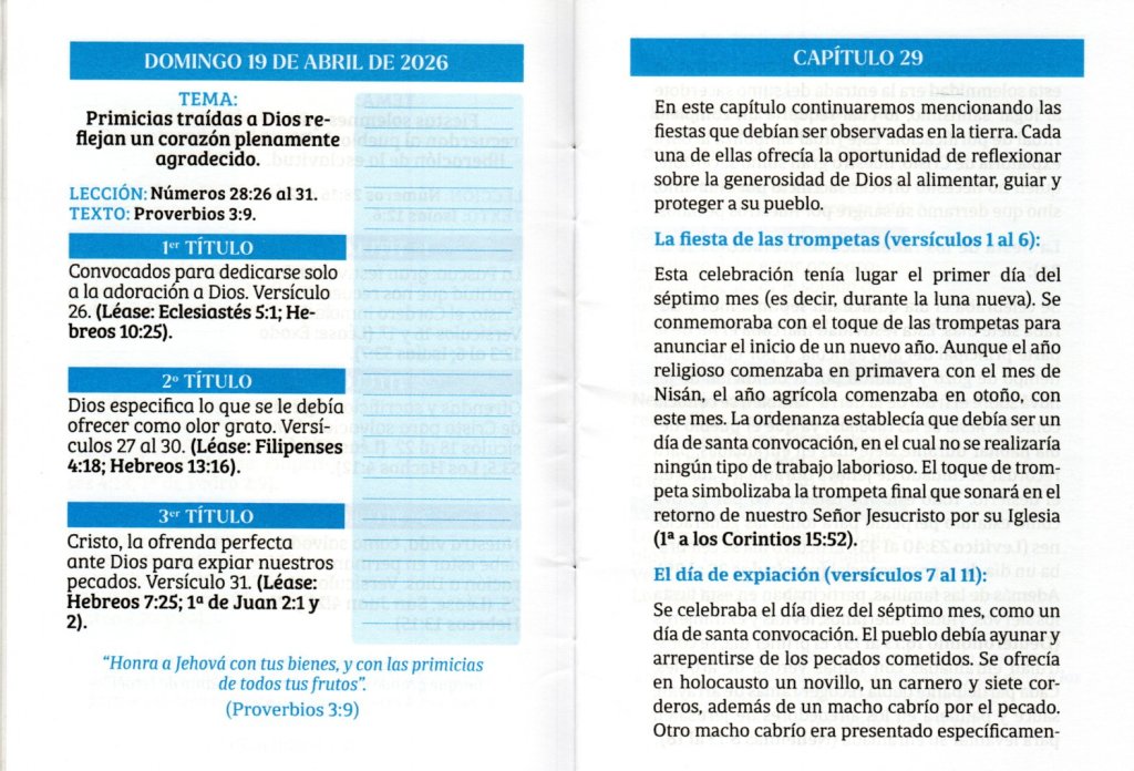 DOMINGO 19 DE ABRIL DE 2026. “PRIMICIAS TRAÍDAS A DIOS REFLEJAN UN CORAZÓN PLENAMENTE AGRADECIDO”.