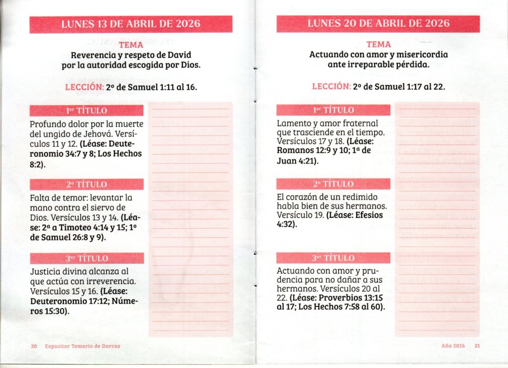LUNES 20 DE ABRIL DE 2026. “ACTUANDO CON AMOR Y MISERICORDIA ANTE IRREPARABLE PÉRDIDA”.
