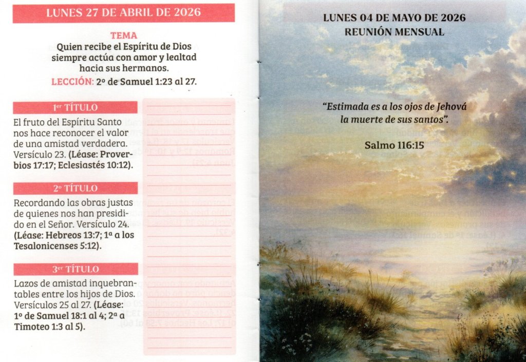 LUNES 27 DE ABRIL DE 2026. “QUIEN RECIBE EL ESPÍRITU DE DIOS SIEMPRE ACTÚA CON AMOR Y LEALTAD HACIA SUS HERMANOS”.