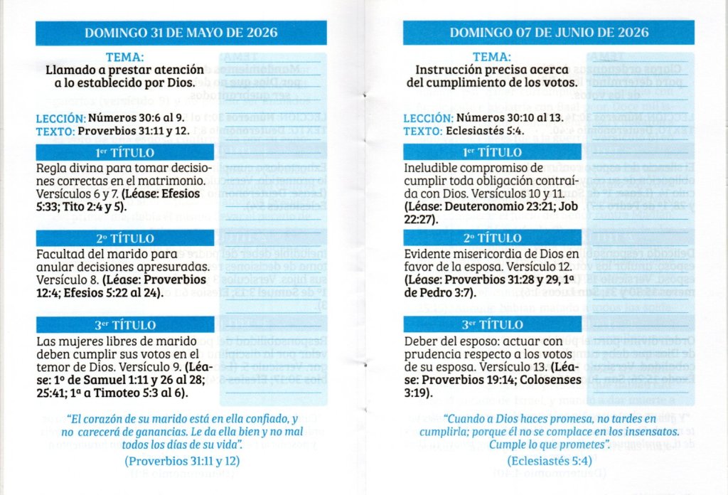 Domingo 07 de junio de 2026. “INSTRUCCIÓN PRECISA ACERCA DEL CUMPLIMIENTO DE LOS&nbsp;VOTOS”