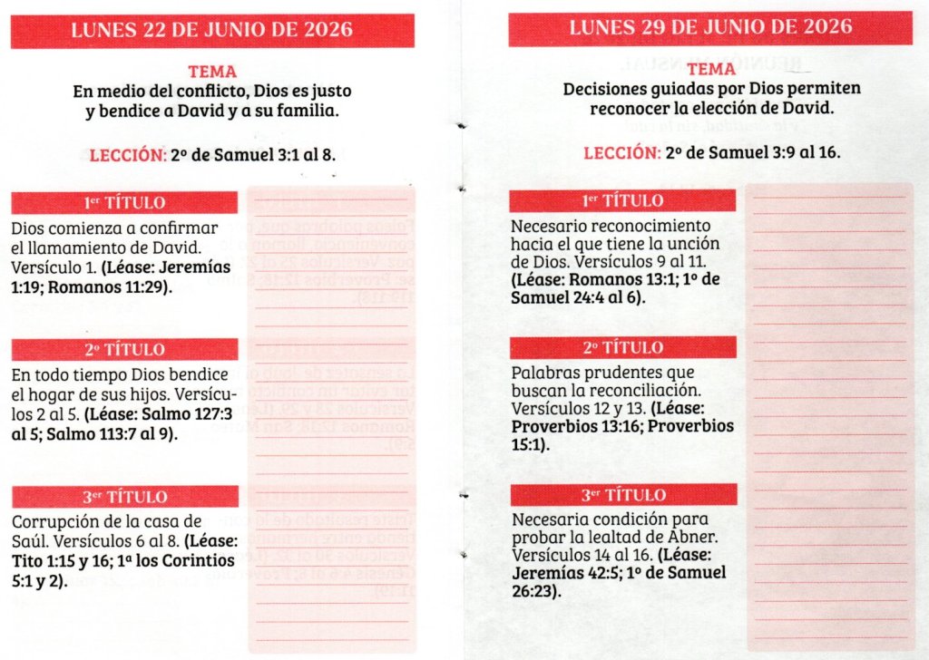 LUNES 22 DE JUNIO DE 2026.. «EN MEDIO DEL CONFLICTO, DIOS ES JUSTO Y BENDICE A DAVID Y A SU&nbsp;FAMILIA».