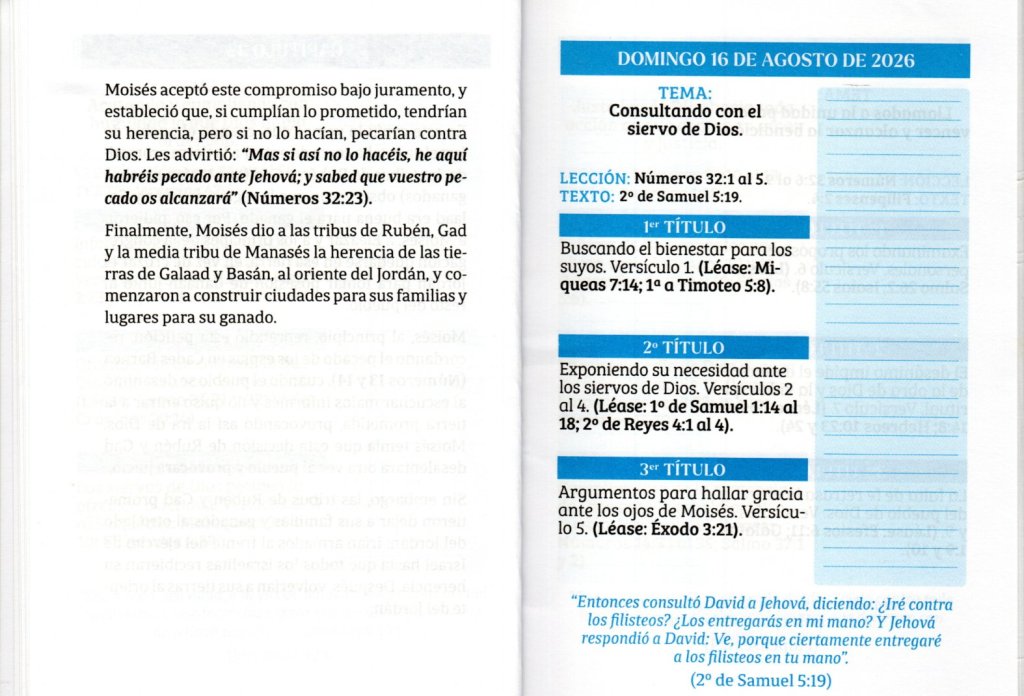 DOMINGO 16 DE AGOSTO DE2026. «CONSULTANDO CON EL SIERVO DE DIOS»